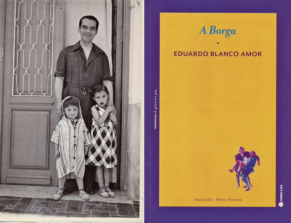 Lorca y sus sobrinos fotografiados por Eduardo Blanco Amor (der.) y la reciente traducción al portugués de “A Esmorga” (der.).