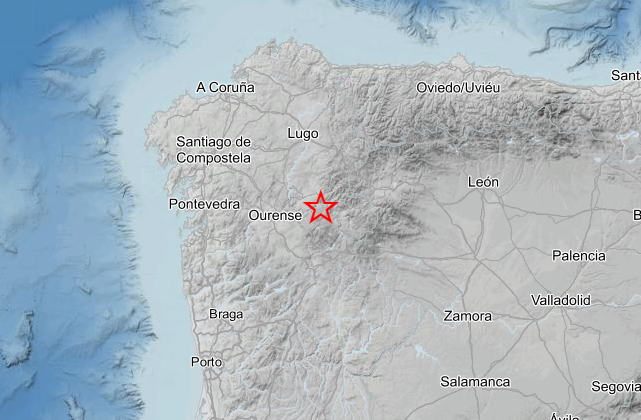 El epicentro del terremoto en Castro Caldelas.