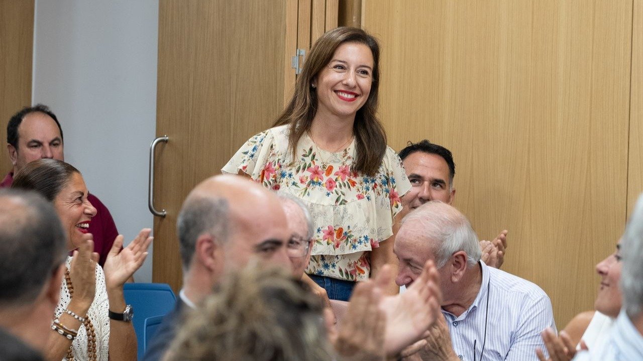 Victoria Núñez, tras ser elegida presidenta de la junta gestora del PP de Ourense.