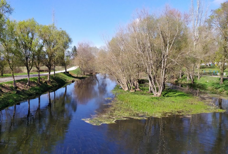 Cauce del río Limia a su paso por el concello de Xinzo de Limia.