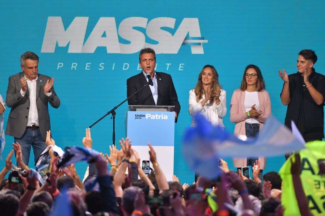 Massa, tras conocerse los resultados de las elecciones. EFE