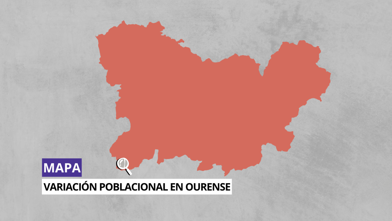 Mapa de variación poblacional en la provincia de Ourense