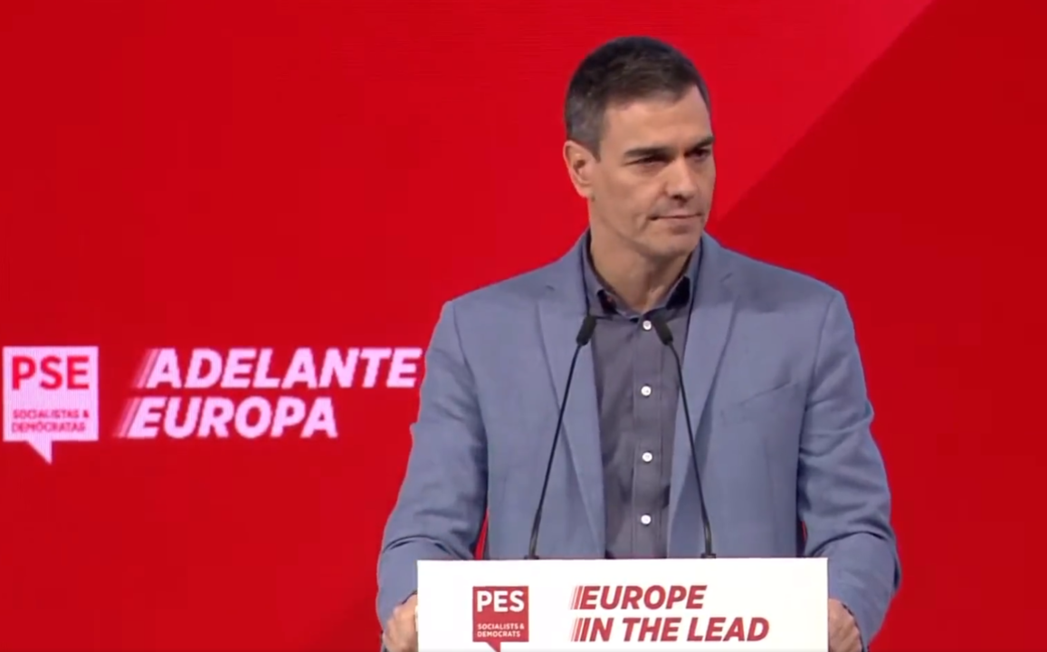 Pedro Sánchez durante su intervención en el Congreso de los Socialistas Europeos