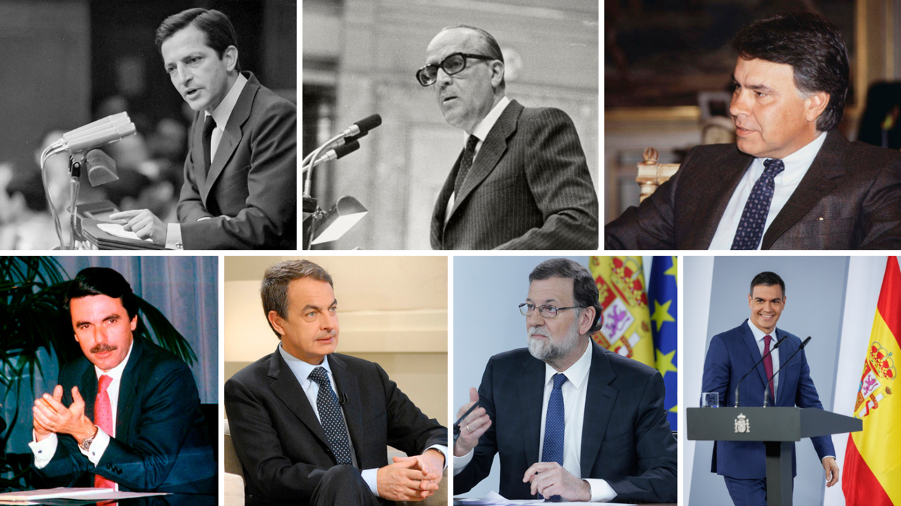 Los presidentes del Gobierno de España desde 1979