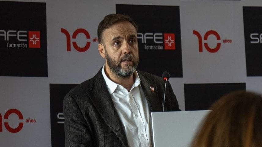 El fundador de Safe, Pablo López Moura, ayer durante su discurso.
