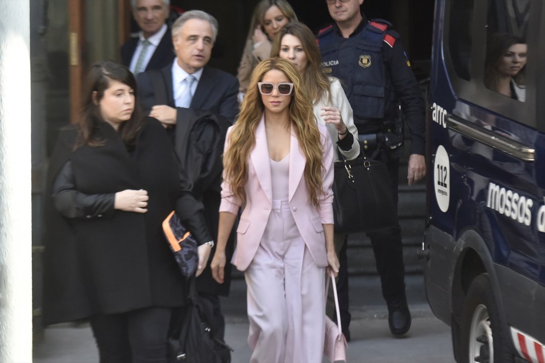 Shakira esta mañana a su llegada a los juzgados (EP).