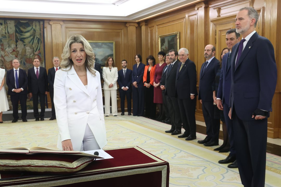 Los 22 ministros del nuevo Gobierno de Sánchez prometen sus cargos ante el Rey. Foto: EP.