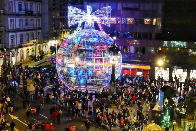 Luces de Navidad en Vigo.