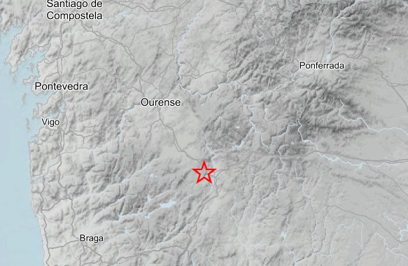 Terremoto registrado en la provincia de Ourense