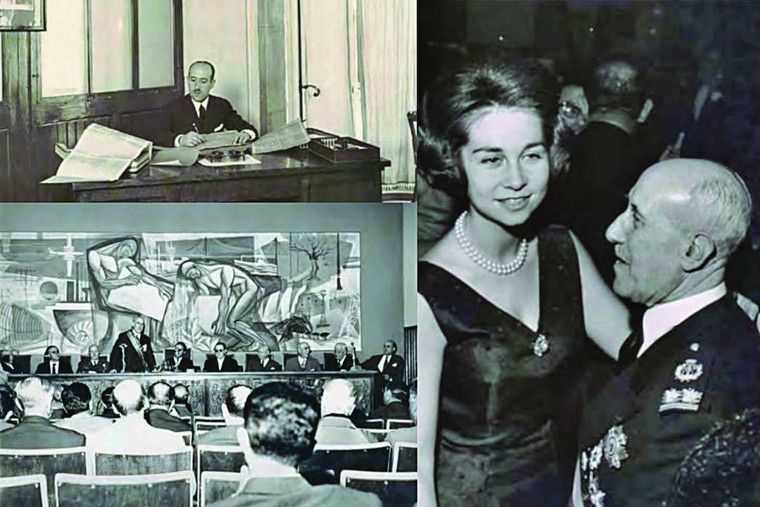 En 1927, no despacho de Telefónica, en 1961 ó recibir a medalla de Mérito Civil e en 1965 bailando coa princesa Sofía.