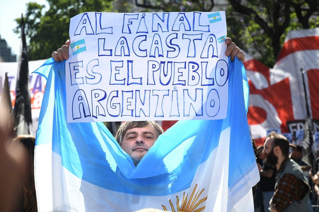 Protestas en Argentina antes el anuncio de ajustes de Milei