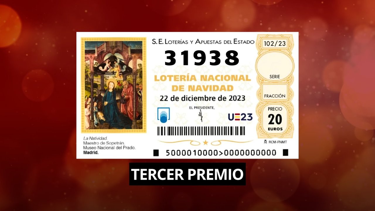 Tercer premio de la Lotería de Navidad 2023