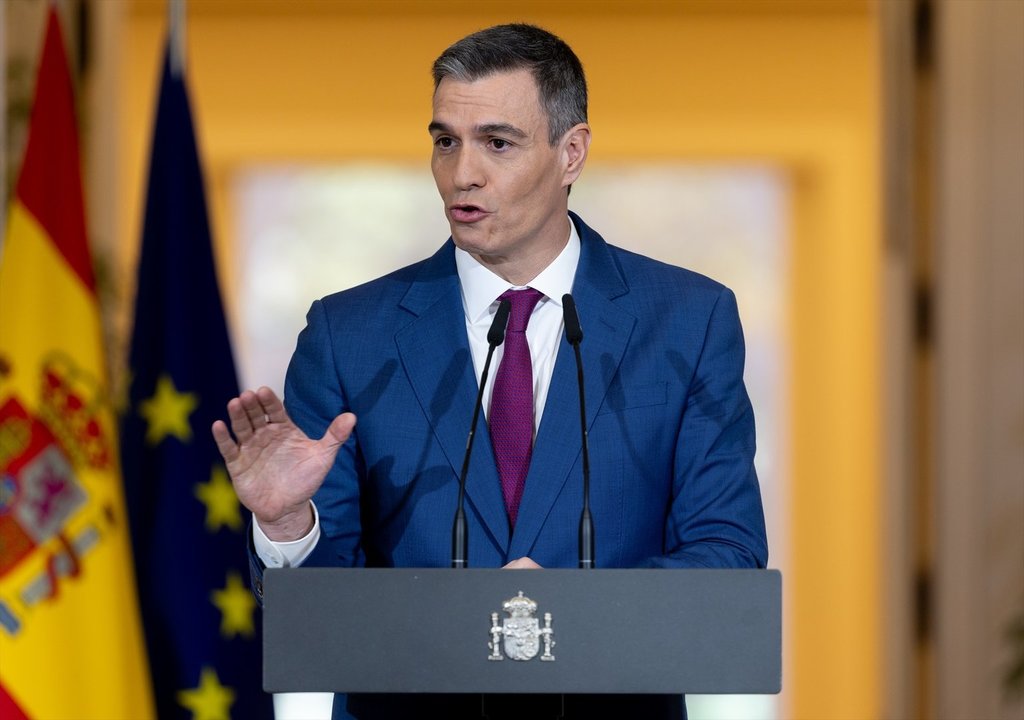 Pedro Sánchez, en la comparecencia para anunciar las medidas anticrisis prorrogadas (EP).