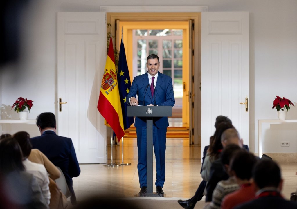 Pedro Sánchez, en la comparecencia para anunciar las medidas anticrisis prorrogadas (EP).