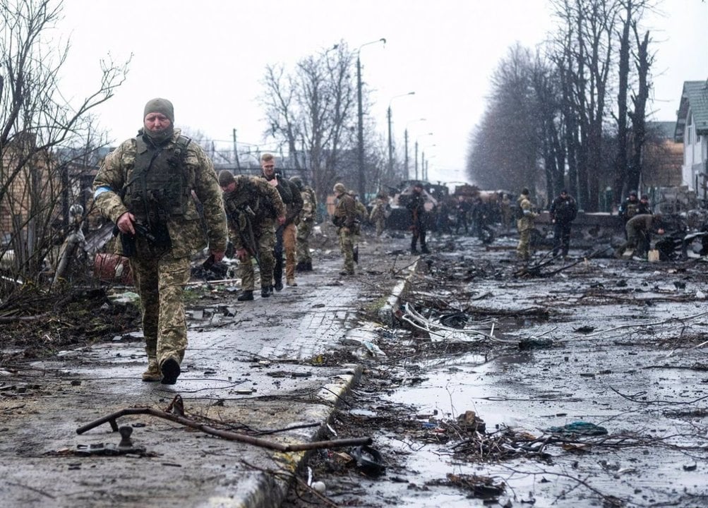 Militares desplegados en Ucrania.