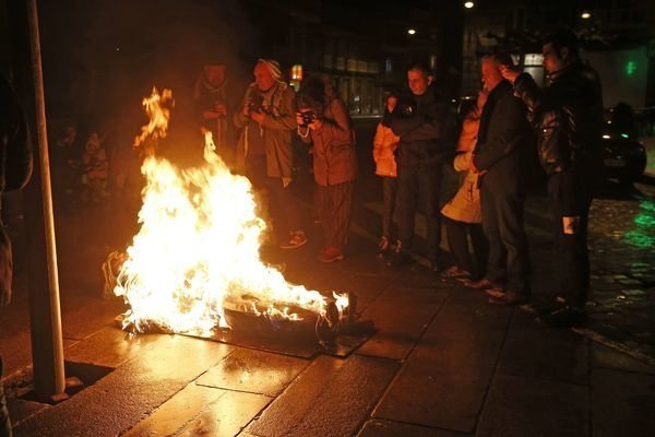 La quema del meco en Maceda.