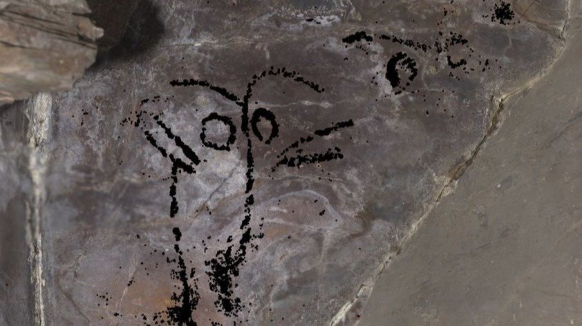 Fotografía espectral de uno de los cincuenta motivos encontrados en la cueva de Pala de Cabras.