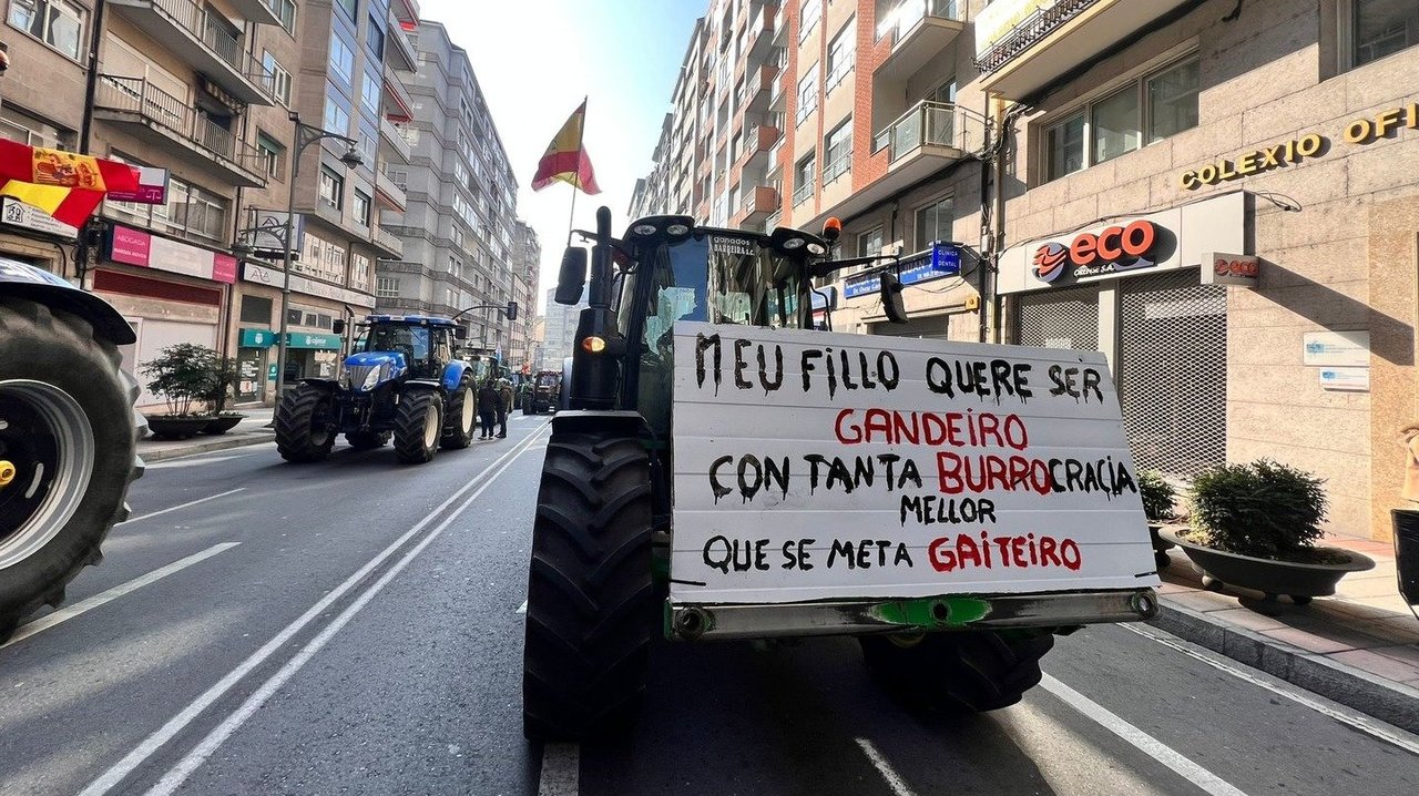 Tractorada este mes de febrero en la ciudad de Ourense.