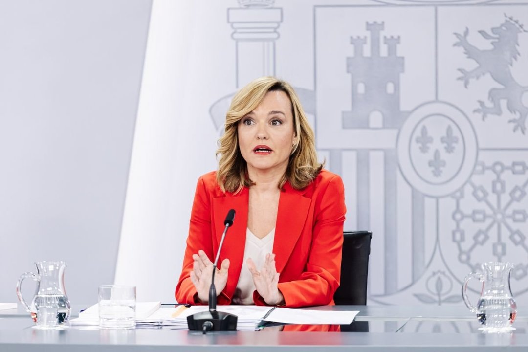 La ministra Pilar Alegría, tras el Consejo de Ministros.