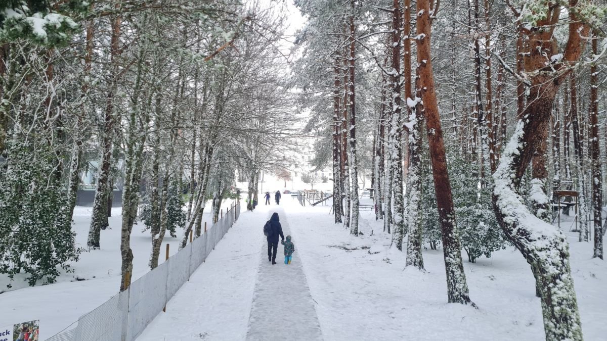 Imagen de la última nevada de este mes en Manzaneda.