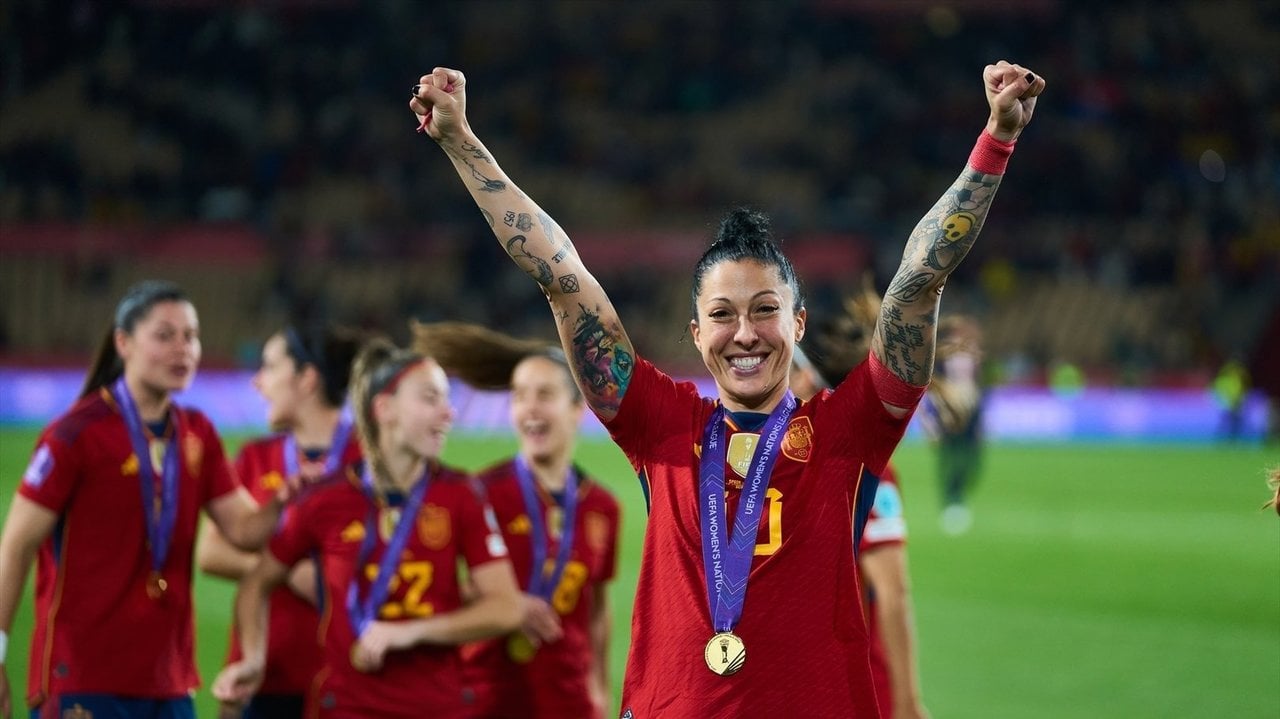 Jenni Hermoso, jugadora de la selección española, este miércoles tras ganar España la Nations League ante Francia (EP).