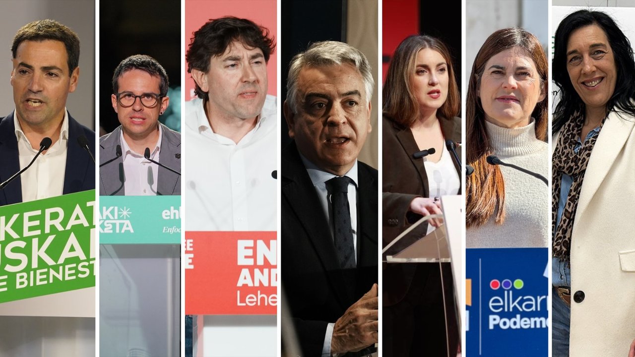 Los principales candidatos a las elecciones vascas del 21 de abril.