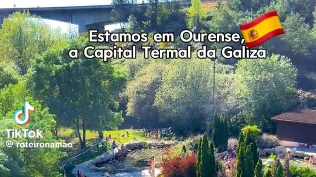 Las termas de Ourense hacen virales a unos influencers portugueses