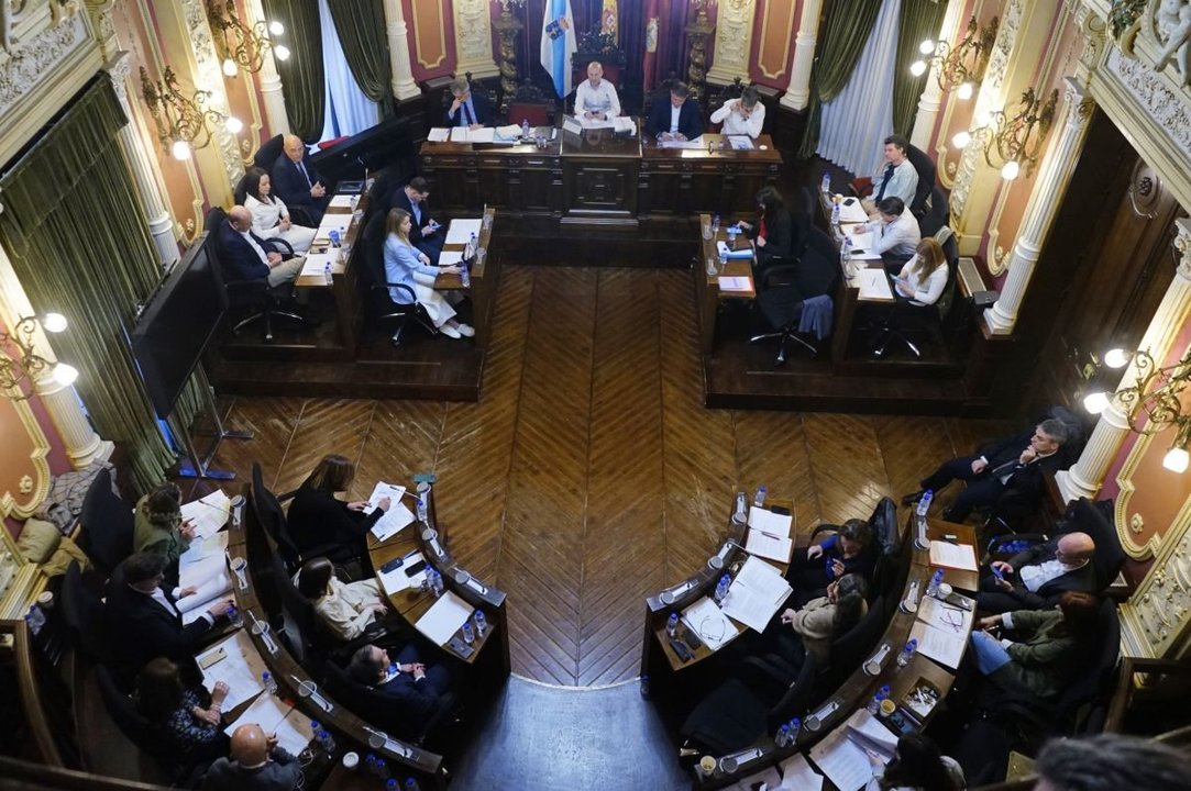 Imagen del último pleno municipal en el Concello de Ourense.