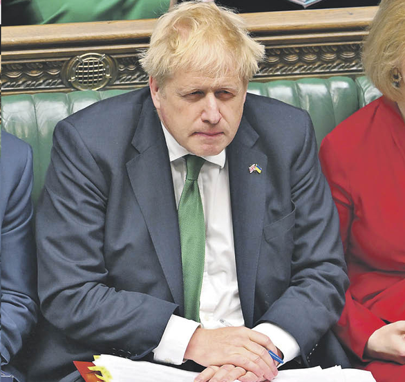 Boris Johnson, durante el debate de la moción de censura.