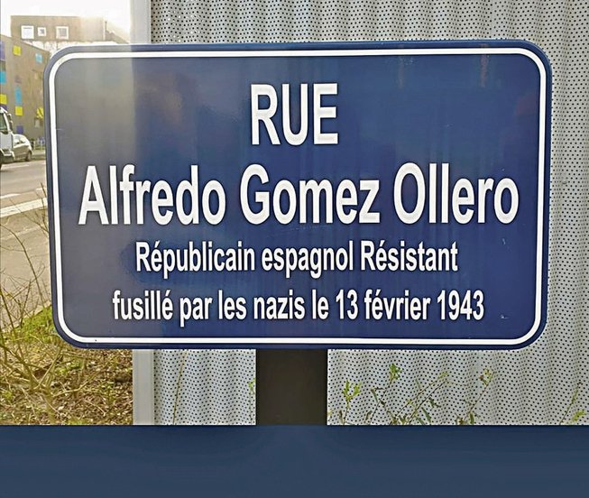 Cartel da rue Alfredo Gómez Ollero en Nantes.