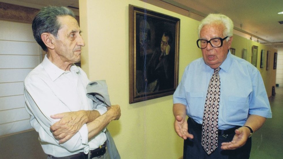 Con Isaac Díaz Pardo na Casa Galega da Cultura.