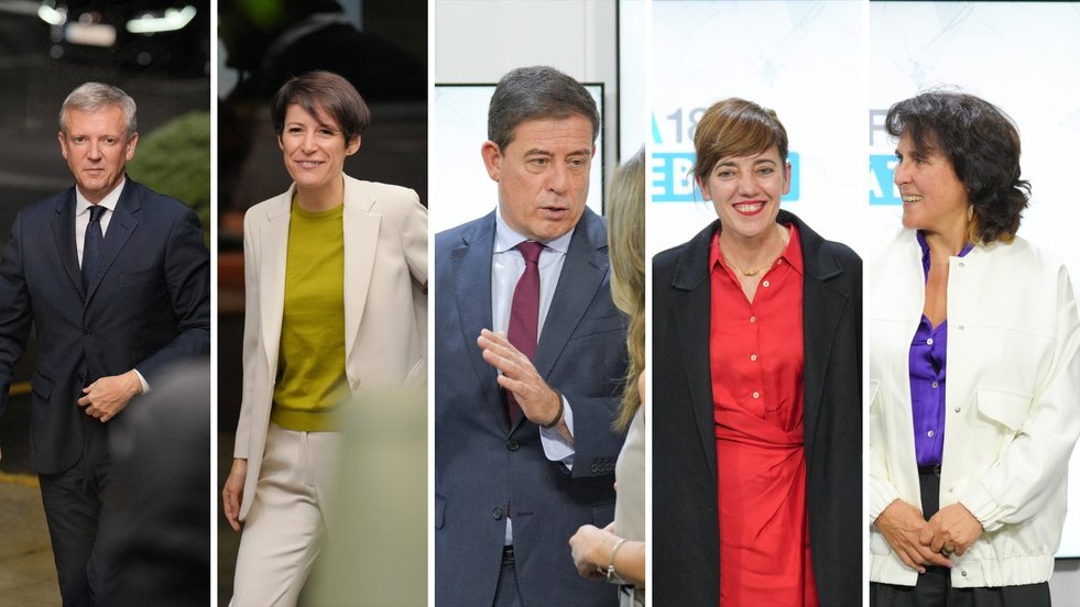 Los candidatos a las elecciones gallegas, en su llegada al plató