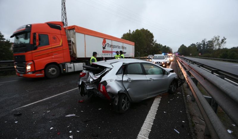 Caos en la A-55 entre Vigo y Porriño: más de siete accidentes en una mañana