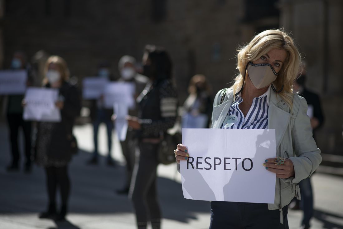 Ourense. 14/05/2021. Protesta de los trabajadores del concello y de la oposición para pedir respeto al alcalde de Ourense.
Foto: Xesús Fariñas