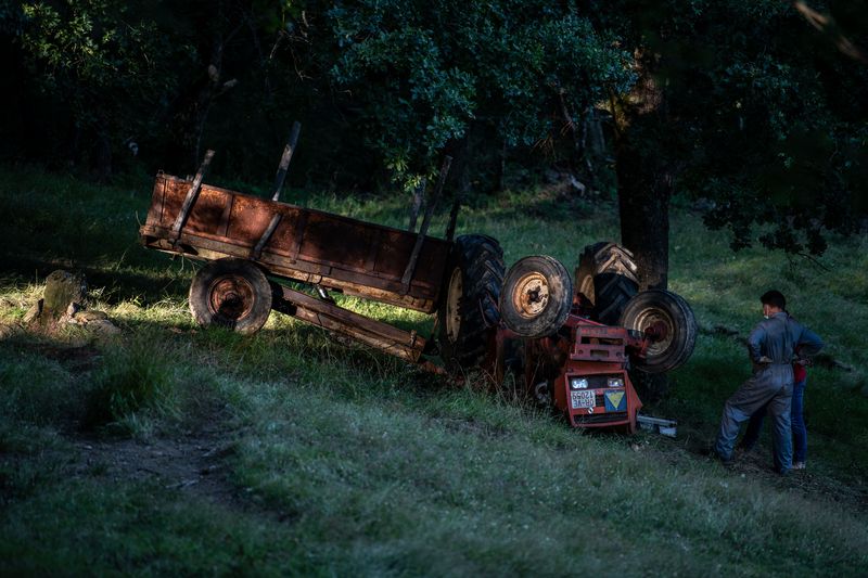MACEDA (SANTIRSO). 04/08/2021. OURENSE. Un veciño de Santirso, no concello de Maceda, resultou falecido tras un accidente co seu tractor. FOTO: ÓSCAR PINAL
